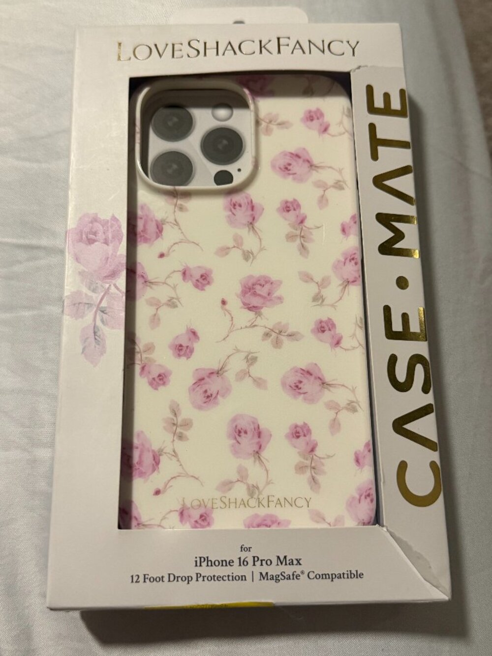 Case-Mate x LoveShackFancy Ribbon Rosa Flora MagSafe - iPhone 16 Pro Max